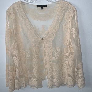 Sheer cover/topper. NWT  XL ivory